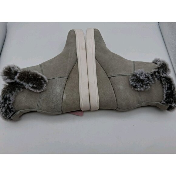 SERRA Ladies Sneaker Booties Suede Leather Faux Fur Lining Leight Gray 9 NWT - Picture 10 of 11